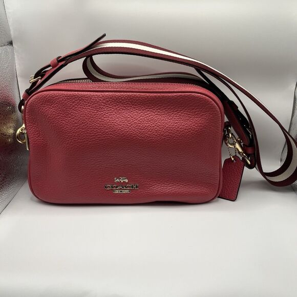 NWT Coach Pebbled Leather Jes Crossbody C5805 Strawberry Haze Pink Gold - Picture 1 of 11